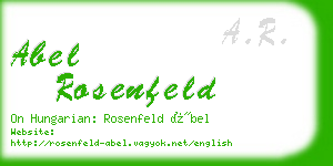 abel rosenfeld business card